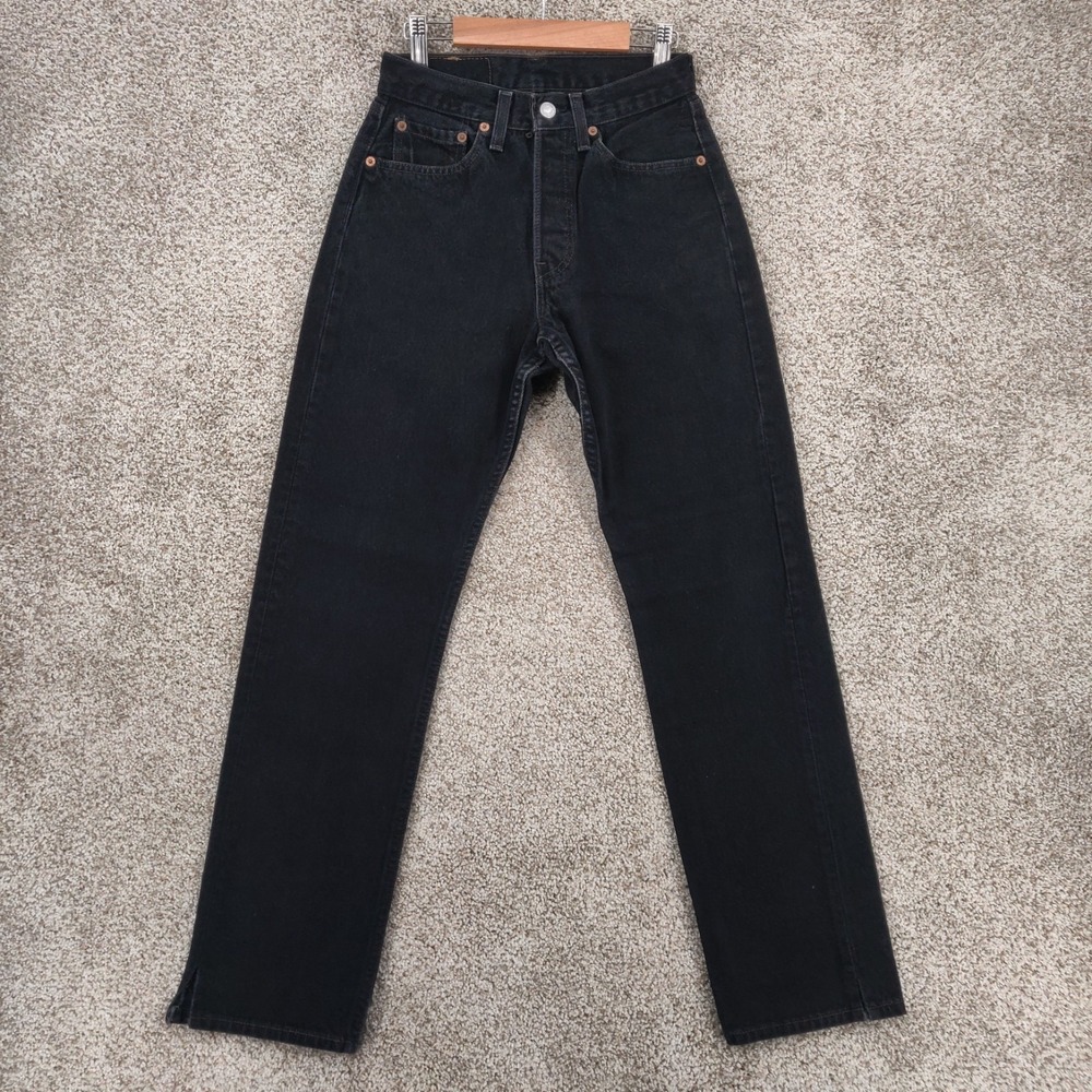 Vintage Levi's 501 Jeans Women's 26x30 Black Button Fly Original Denim 1998 USA